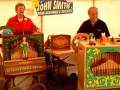 Here they are again, Topsy is getting everywhere. We will have to stop connecting them together ! Original prototype and a slightly larger cased version newly built by John Pettifer. This was taken in the Amateur Organ Builders maquee at the Grear Dorset Steam Fair. Many of you will recognise Julia from my Busker video, a bit older but just as lovely.