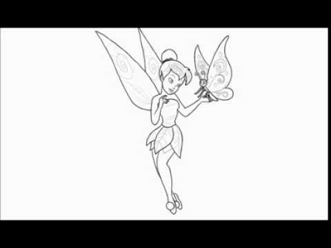 How to Draw Tinkerbell the Fairy with a Butterfly.