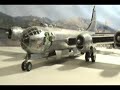 A model of the B-29 Superfortress. 1/48 Monogram Kit modified with 4 electric motors, taxi lights and interior lights. www.buildingscalemodelaircraft.com