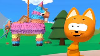 Pinata Surprise Egg and the Blue Tractor - Meow-Me
