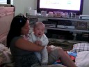 Brandon laughing with auntie and uncle Brandon laughing with auntie and uncle