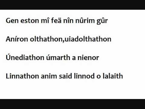 Sindarin translation -A song from