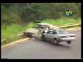 Car Crash and skid: Bad brazilian roads, oil, drunk drivers!