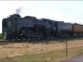 The 2005 edition of the Denver Post Cheyenne Frontier Days Steam Special had some problems that transformed it into a unique opportunity for railfan photographers.  It started out from Denver, CO, as planned, behind UP Challenger 3985 and the recently rebuilt Northern 844.  But the 3985 was taken off the train at Fort Lupton due to mechanical problems, and the 844 handled it solo to LaSalle where three diesel units were added 