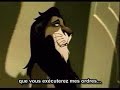the lion king - be prepared - french version with subtitles.
le roi lion - soyez pr�tes - version fran�aise avec sous-titres.

paroles (lyrics) :

[scar]
d'accord, vos pouvoirs de r�flexion
volent plus bas qu'un derri�re de cochon
mais b�tes comme vous �tes, faites attention !
rebelles et lion font r�bellion.

je vois � vos yeux sans expression
qu'il faut que j'�claire vos lanternes.
nous parlons de roi, de succession.
vous �tes toutes impliqu�es dans l'affaire !

soyez pr�tes pour la chance de votre vie,
car enfin va venir le grand jour !
nos ennuis sont finis,
nous sortons de la nuit.

[hy�ne]
et qu'est-ce qu'on doit faire ?

[scar]
m'�couter et vous taire.

faites-moi confiance,
votre r�compense,
vous l'aurez quand viendra ce beau jour !
quand la gloire couronnera ma t�te !
soyez pr�tes !

[hy�ne]
ouais, soyons pr�tes !
nous sommes toutes pr�tes !
pourquoi ?

[scar]
pour la mort du roi !

[hy�ne]
il est malade ?

[scar]
non, imb�cile, nous allons le tuer.
et simba aussi...

[hy�ne]
bonne id�e, on vivra sans roi !

[hy�nes]
sans roi, sans roi, la la la la la, la !

[scar]
idiotes ! il y aura un roi !

[hy�ne]
oh, mais t'avais dit que...

[scar]
je serai le roi !
suivez moi,
et vous n'aurez plus jamais faim !

[hy�nes]
ouais, youpi!
longue vie au roi!
longue vie au roi!
longue vie au roi!

quelle joie d'�tre bient�t les sujets
de notre nouveau roi ador� !

[scar]
bien s�r, en revanche, j'ose esp�rer
que vous ex�cuterez mes ordres.
j'assure un futur plein de captures
puisque je suis roi des chasseurs
par contre, sans moi, je vous l'assure,
vous mourrez de faim pour la vie !

soyez pr�tes pour le coup le plus g�nial !
soyez pr�tes pour le plus beau scandale !
je dis compromition,
je dis conspiration,
je crie humiliation !
trois mots qui me feront un roi 
incontest�, respect�, salu� !
le seul dieu vivant qu'on acclame !
votre roi vous invite � la f�te,

[tous]
soyez pr�tes !

[hy�nes]
notre roi nous invite � la f�te !

[tous]
soyez pr�tes !

___________________________________


la mise en ligne de cette vid�o a pour unique but le divertissement. elle est la propri�t� de the disney company. aucune modification n'y a �t� apport�e outre l'ajout de sous-titres.