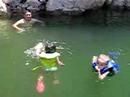 Jeshua and Kyra swimming