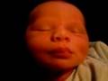 Tanner smiling in his sleep