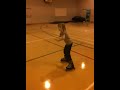 Maisie tries her new Roller Blades