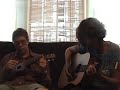 Vanessa singing and me jamming my ukulele