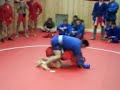 Combat sambo competition in SKIB. It was held at the 16 of March, 2008. 80 kg fight. I wear blue Gi. I lost this first fight to an uzbek sambo fighter by points.