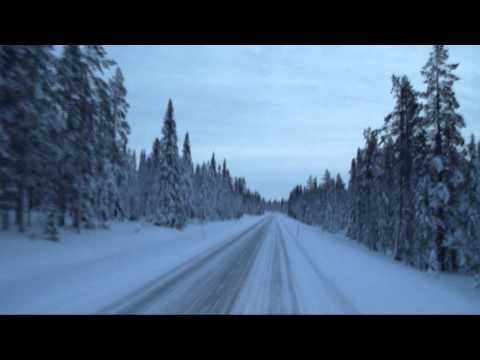 Äkäslompolo - busdriving to äkäslompolo, finland in december.