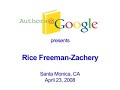Authors@Google: Rice Freeman-Zachery