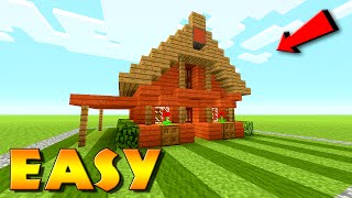 MINECRAFT: How To Build A Small Survival House Tutorial | Small, Tiny, Cute and Easy Orange House!