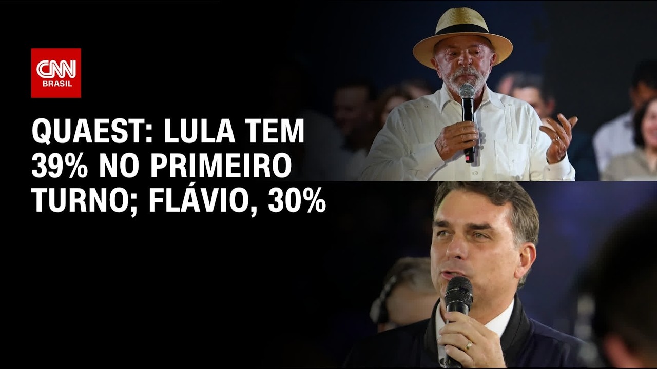 Lula tem 39% no primeiro turno; Flávio, 30%, aponta pesquisa | CNN NOVO DIA