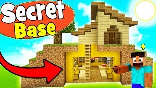 Minecraft Tutorial: How To Make A Survival House With a Secret Underground Hidden Base!
