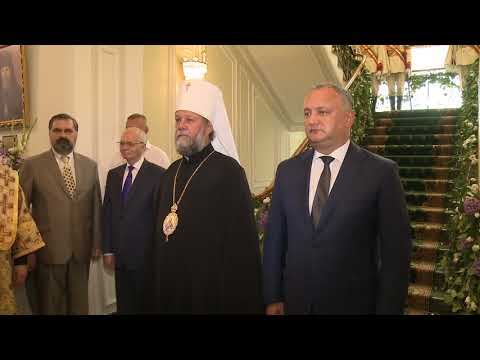 Președintele Republicii Moldova, Igor Dodon l-a felicitat pe Înaltpreasfințitul Vladimir, Mitropolit al Chișinăului și al Întregii Moldove