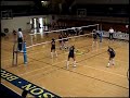 College volleyball facial AWESOME spike