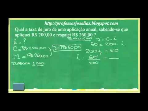 Aula 01 Curso de Matemática Financeira - Exercícios Comentados de Juros - Professor Joselias