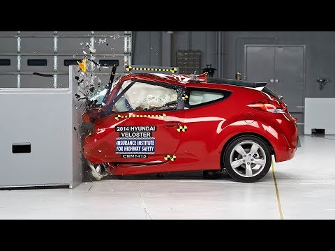 small - 2014 Hyundai Veloster 40 mph small overlap IIHS crash test Overall evaluation: Marginal Full rating at http://www.iihs.org/iihs/ratings/vehicle/v/hyundai/veloster/2014.
