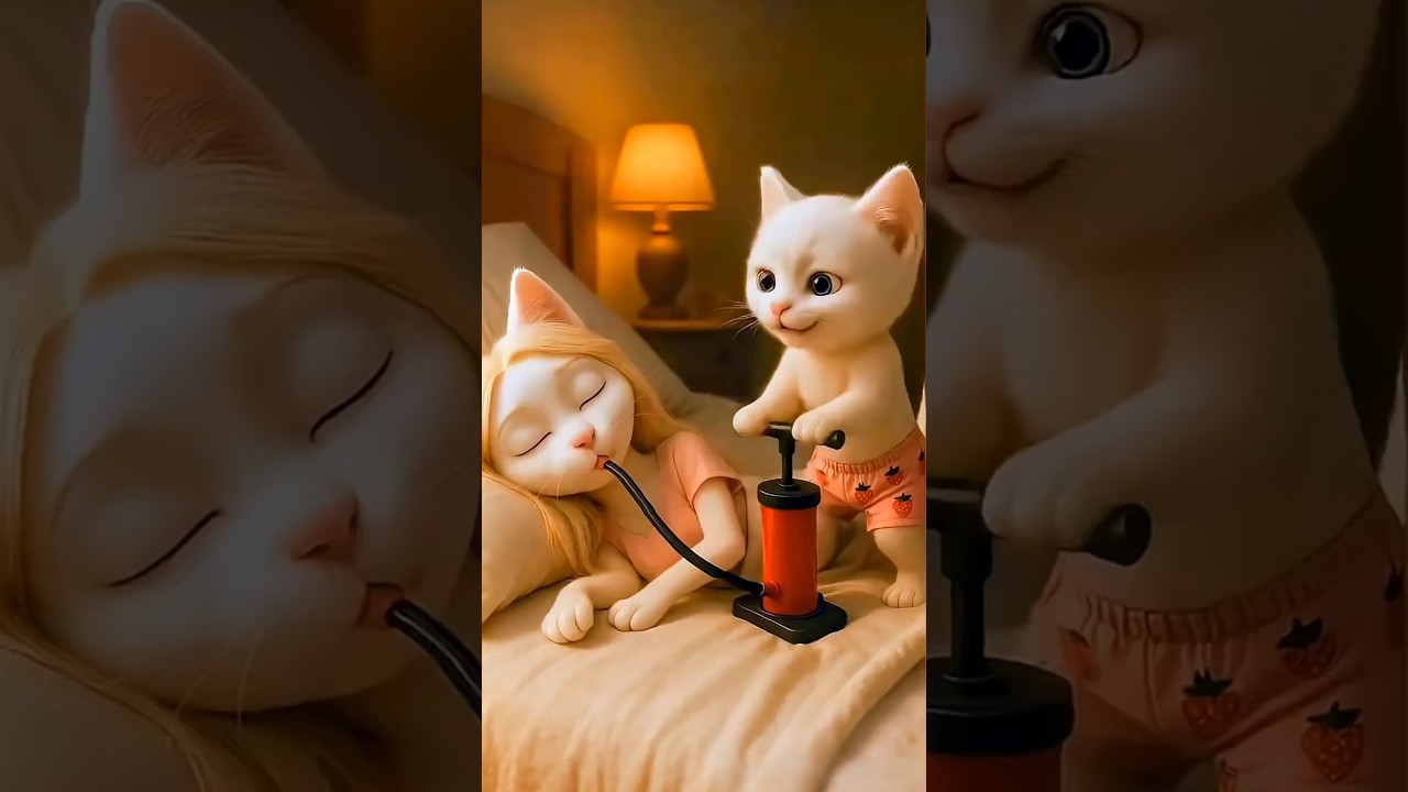 The kitten is launched in the space 😭 #kitten #cartoon #cat #shorts