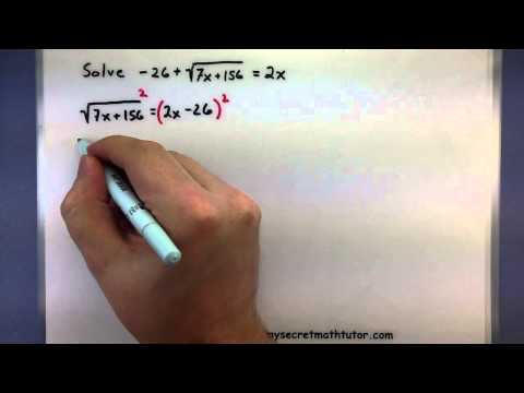 how to get rid of a square root in an equation