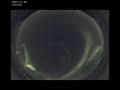 An all-sky (fish-eye) view of a whole night of auroral activity (time-lapse) from Toolik Lake, north of the Brooks Range in Alaska. North is at the bottom, west is left. The time in the upper left is in UT, local time is 9 hours off: 9 UT is local midnight.