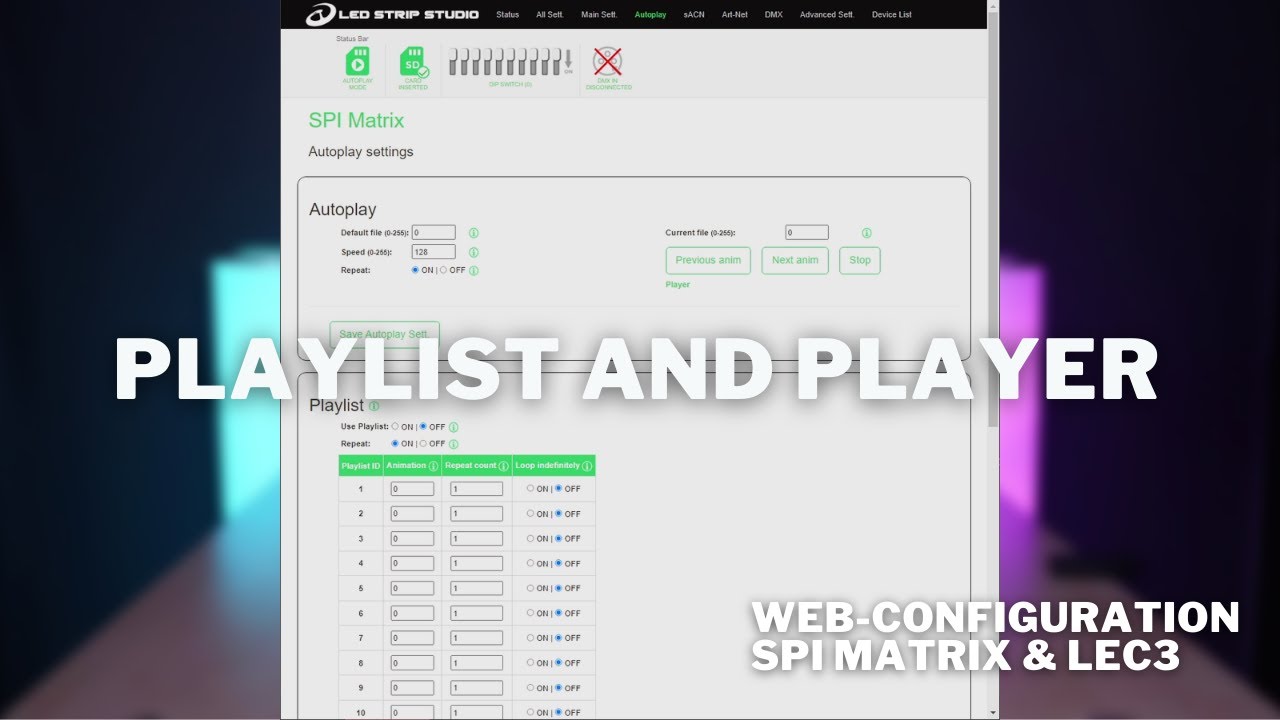 How to create Playlist and use Player in Web configuration?