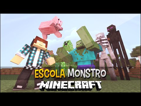 Minecraft Escola Monstro #02 -Competição Entre Monstros Mutantes !! Monster School
