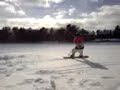 Dave snowkiting on Lake Interlochen - 03-02 Dave snowkiting on Lake Interlochen - 03-02