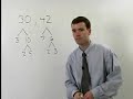 For a complete lesson on Greatest Common Factor, or GCF, go to www.yourteacher.com - 1000+ online math lessons featuring a personal math teacher inside every lesson! In this lesson, students learn to find the Greatest Common Factor between two numbers by using factor trees. Students also learn to find the Greatest Common Factor between two or more monomials that involve variables using the following rules. To qualify for the Greatest Common Factor, the variable must appear in every monomial. If the variable does appear in every monomial, the Greatest Common Factor uses the smallest power on that variable.