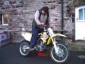 James(chewy)Ellwood starting motorbike