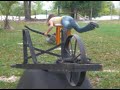 Bored with a stool and leaf blower