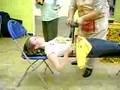 Siray getting chopped in half.