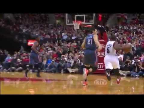Raymond Felton to Gerald Wallace alley-oop dunk