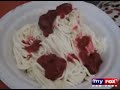 Adorable children making spaghetti ice cream. Adorable children making spaghetti ice cream.