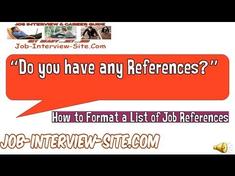 how to provide references for a job interview