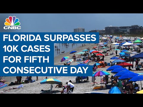 Florida surpasses 10,000 Covid-19 cases for fifth consecutive day