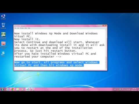 how to xp mode in windows 7