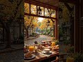 MORNING COFFEE & AUTUMN JAZZ 🍁 COZY CAFé VIEW WITH SMOOT ..