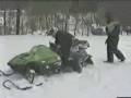 Snowmobile Jump and Crash