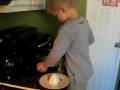 Alasdair making fresh squeezed orange juice