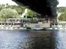 Sidepaddle Steamship at river Elbe in Dresden