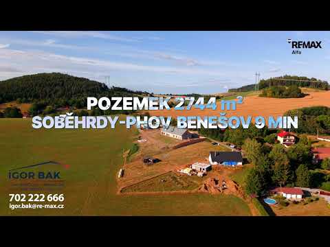 Video Prodej pozemku k bydlení 2 744 m², Soběhrdy–Phov