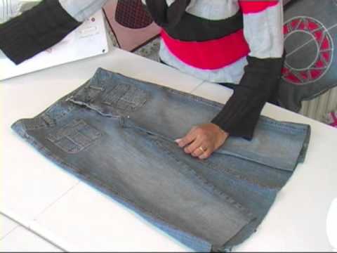 how to turn jeans into a long skirt