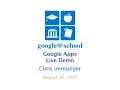 Chris Iremonger speaks at Google@school - Google Apps Demo