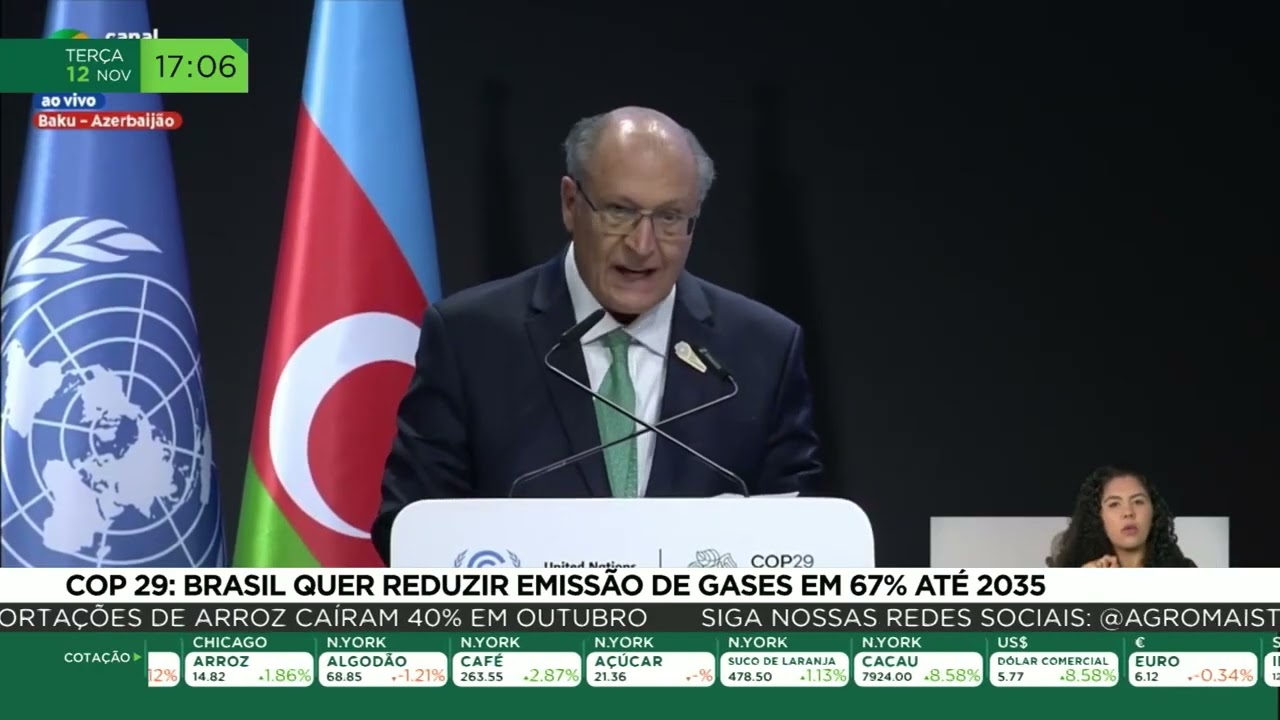 COP 29: Brasil quer reduzir emissão de gases em 67% até 2025