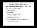 How to Make a Resume Pt.2- 4 Formats&When to Use PLUS a 3-Step Process to Create Targeted Resumes