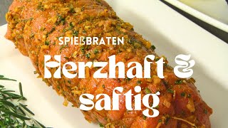 Spießbraten vom Milchkalb mit Morchelsauce Spießbraten vom Milchkalb mit Morchelsauce