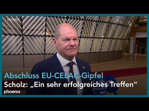 EU-CELAC-Konferenz: Abschluss-Pressekonferenz mit Bundeskanzler Olaf Scholz (SPD)