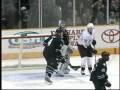 2008-12-24 | Rob Blake Spears Corey Perry in the nuts! ~> After some good-natured cross-checking in front of the net, Rob Blake takes exception to Perry's hard cross-check and ... (00:25)